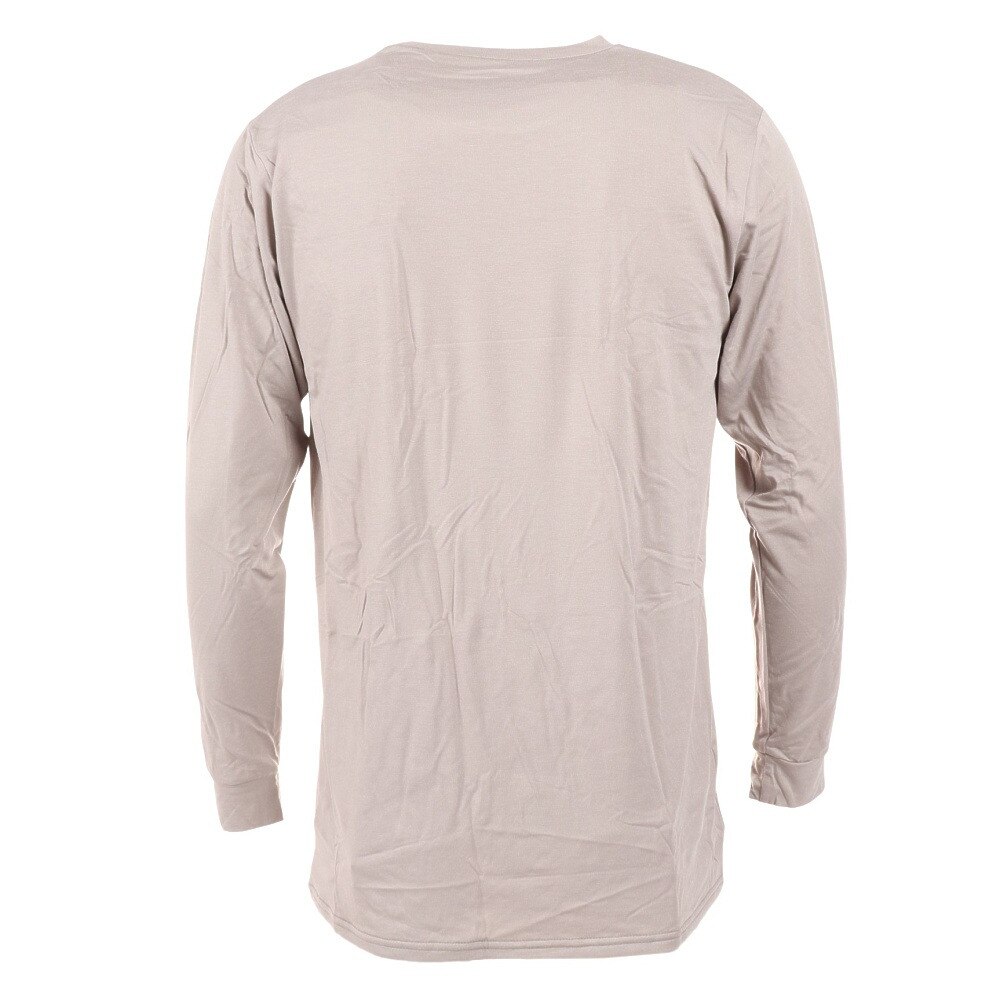 ノーブランド（NO BRAND）（メンズ）ヒートクロス薄手長袖クルーネックシャツ 891NN2ES0381GRY