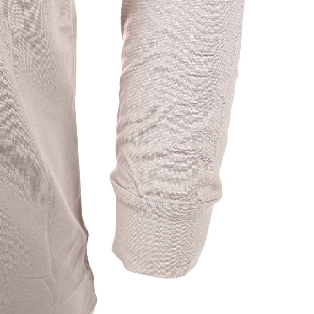 ノーブランド（NO BRAND）（メンズ）ヒートクロス薄手長袖クルーネックシャツ 891NN2ES0381GRY