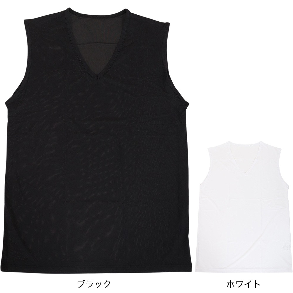 その他ブランド（OTHER BRAND）（メンズ）ドライプラスクール ノースリーブ Vネックアンダーシャツ 891NN3GC0018 冷感 黒
