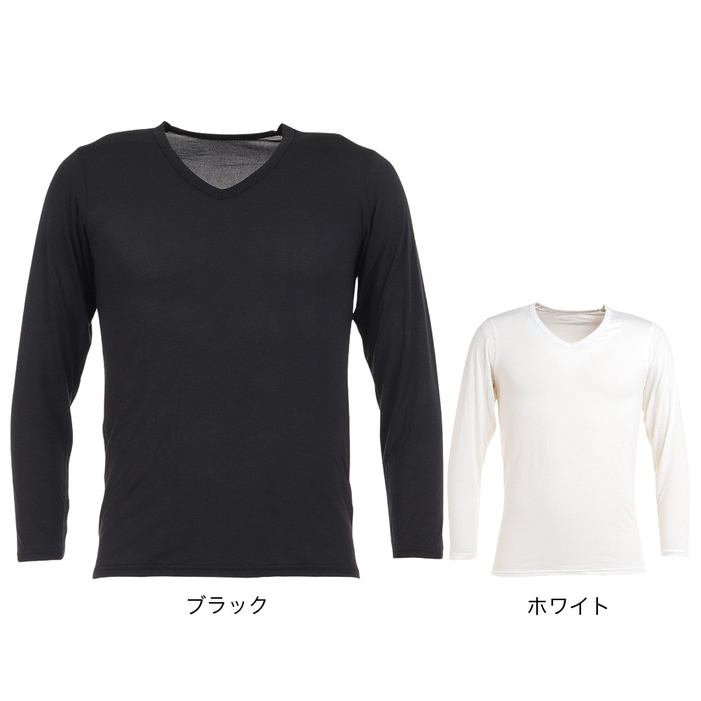 クー（Coo.）（メンズ）ヒートクロス 薄手 Vネックアンダーシャツ 891CO3ES0022 WHT 防寒