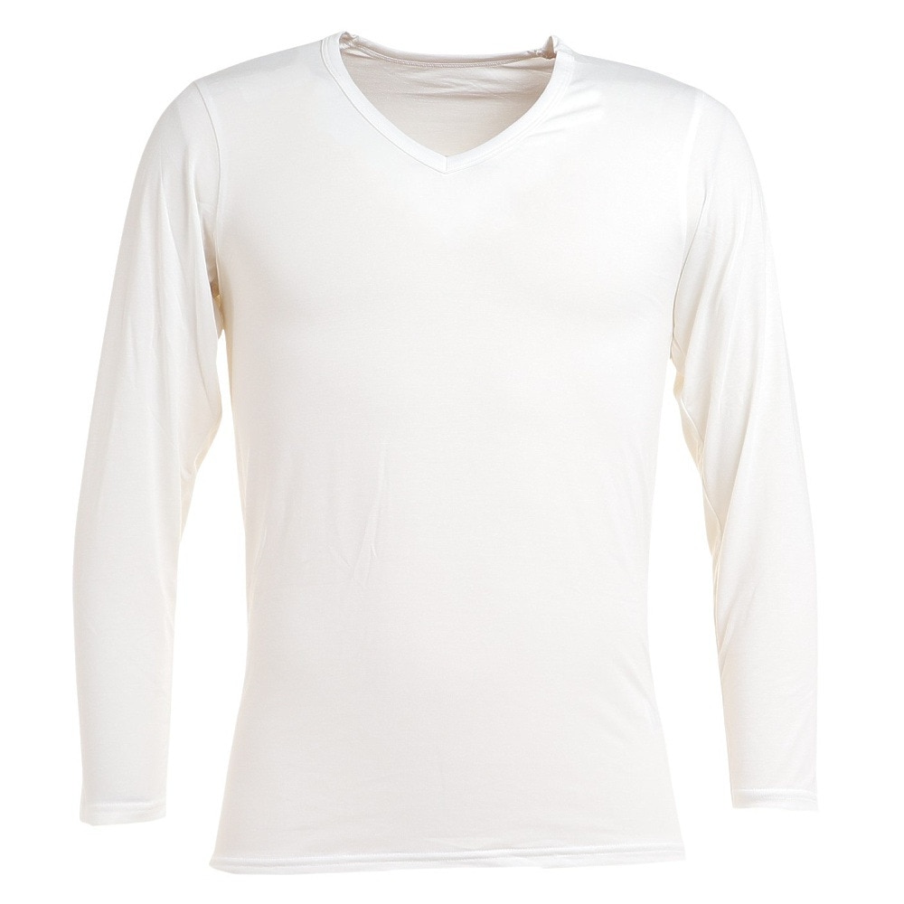 クー（Coo.）（メンズ）ヒートクロス 薄手 Vネックアンダーシャツ 891CO3ES0022 WHT 防寒