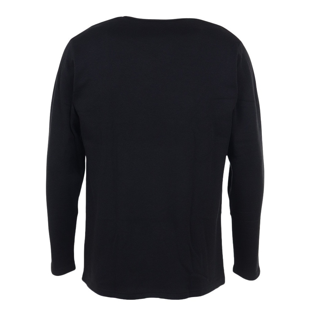 クー（Coo.）（メンズ）ヒートクロス 厚手 クルーネック長袖アンダ-シャツ 891CO3GC0031 BLK 防寒