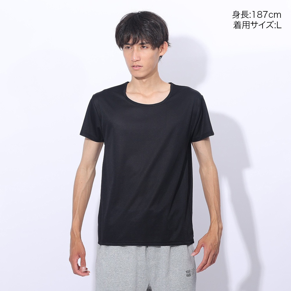 クー（Coo.）（メンズ）ドライプラス 丸首 半袖アンダーシャツ 891CO4GC0001 BLK 吸汗 速乾