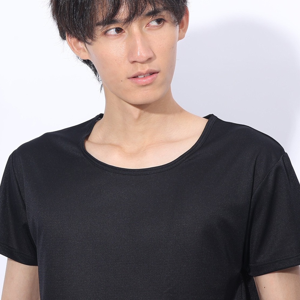 クー（Coo.）（メンズ）ドライプラス 丸首 半袖アンダーシャツ 891CO4GC0001 BLK 吸汗 速乾