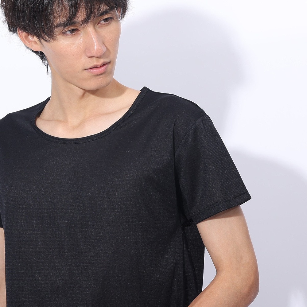 クー（Coo.）（メンズ）ドライプラス 丸首 半袖アンダーシャツ 891CO4GC0001 BLK 吸汗 速乾