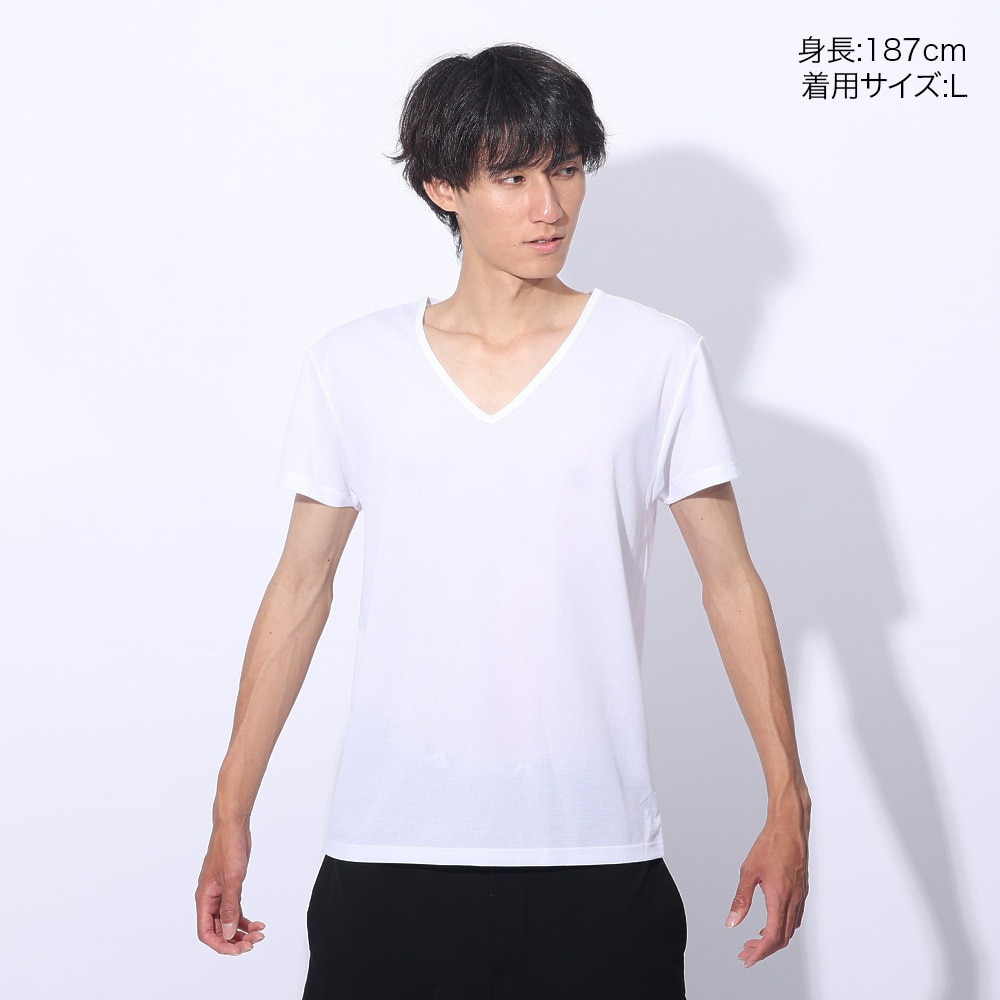 クー（Coo.）（メンズ）ドライプラス Vネック 半袖アンダーシャツ 891CO4GC0002 WHT 吸汗 速乾