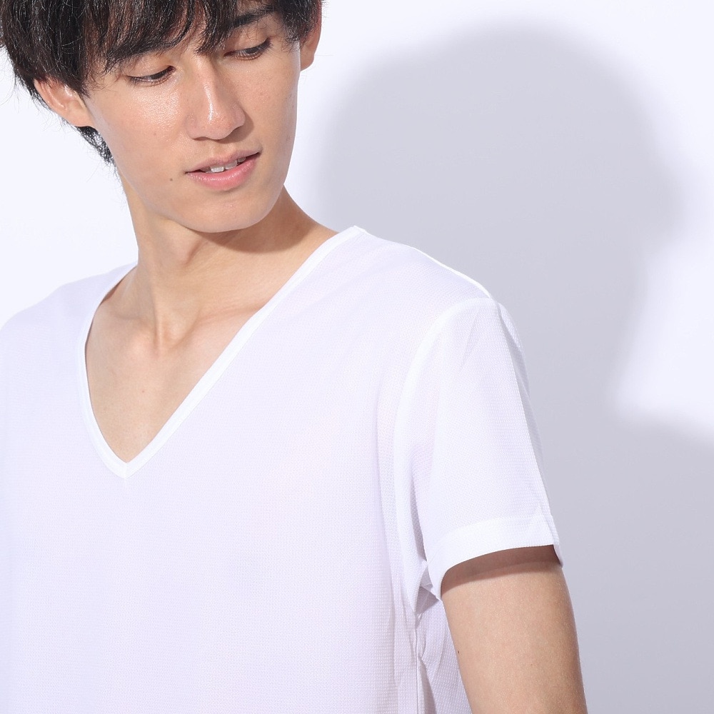 クー（Coo.）（メンズ）ドライプラス Vネック 半袖アンダーシャツ 891CO4GC0002 WHT 吸汗 速乾