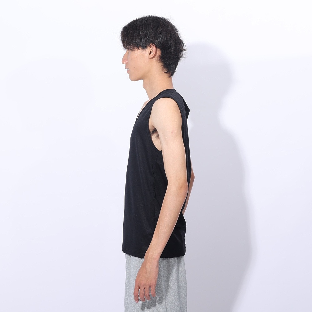 クー（Coo.）（メンズ）ドライプラス Vネック ノースリーブアンダーシャツ 891CO4GC0003 BLK 吸汗 速乾
