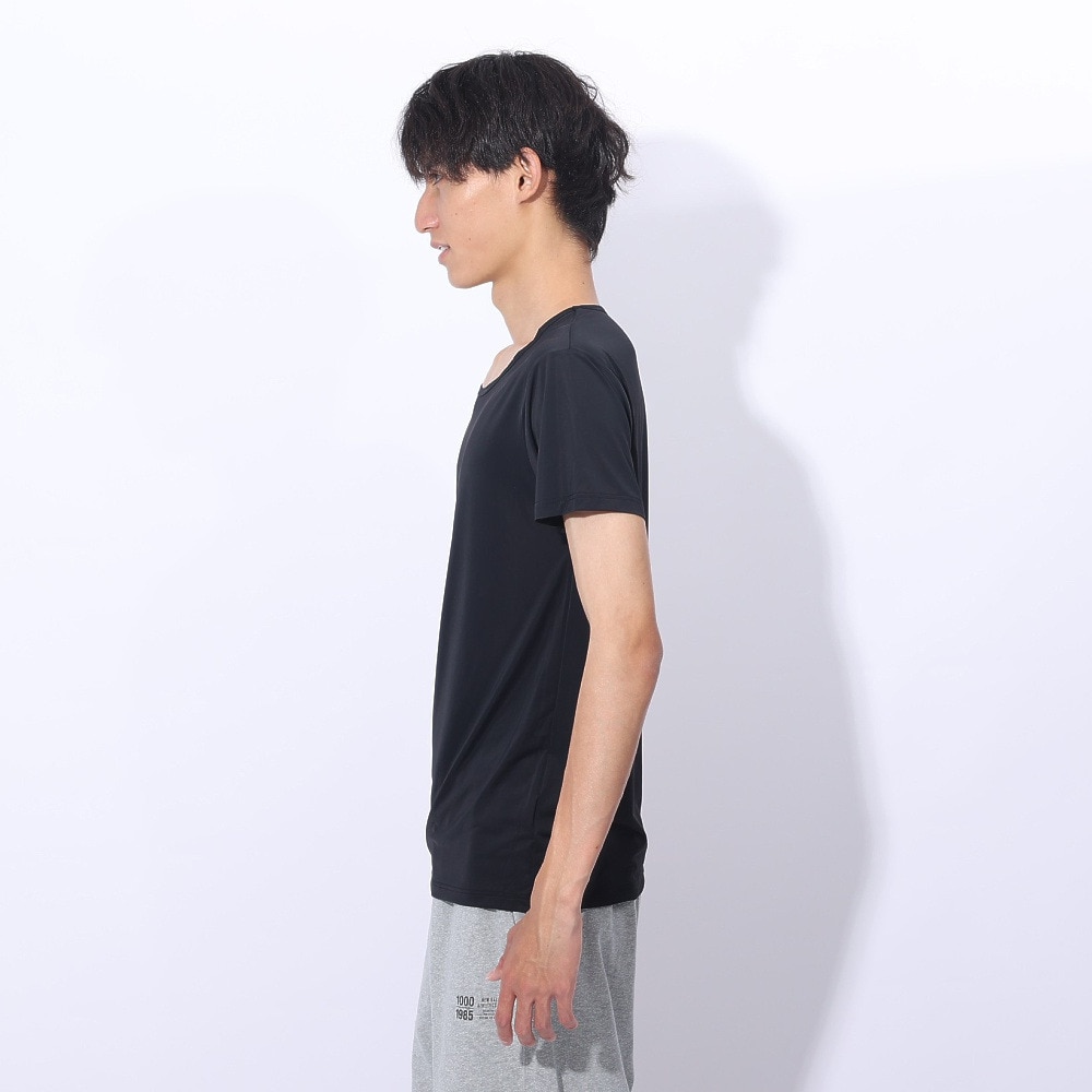 クー（Coo.）（メンズ）ドライプラスクール クルーネック半袖シャツ 891CO4GC0006 BLK 冷感 黒