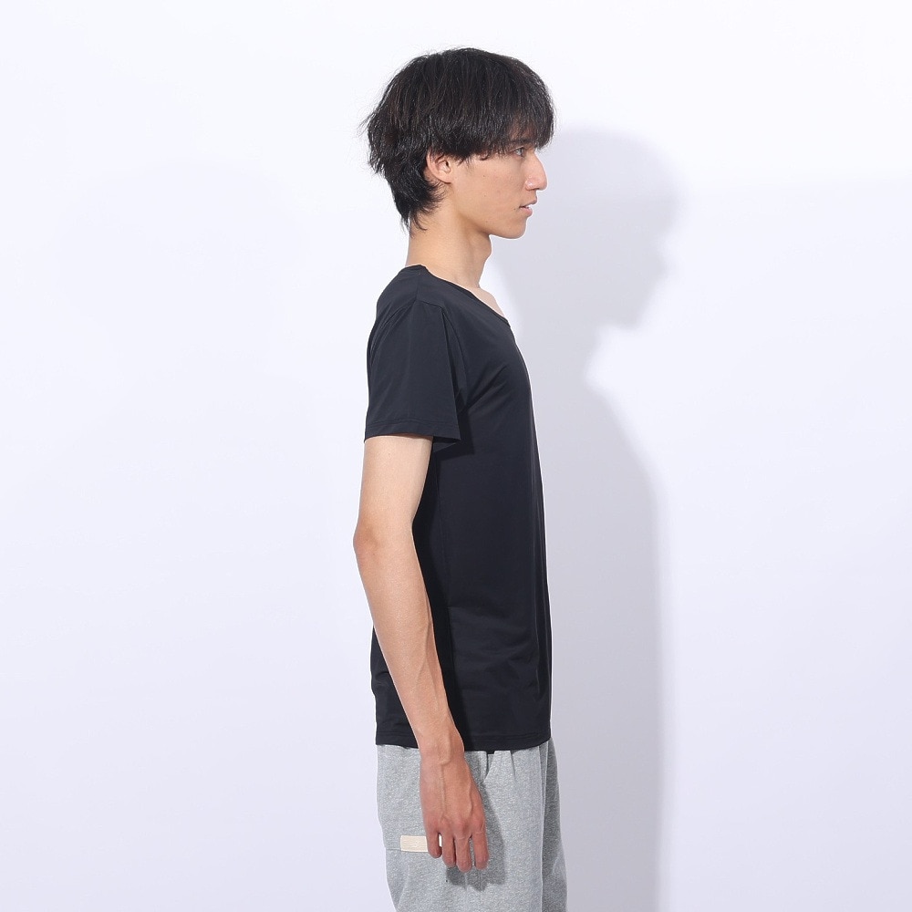 クー（Coo.）（メンズ）ドライプラスクール クルーネック半袖シャツ 891CO4GC0006 BLK 冷感 黒