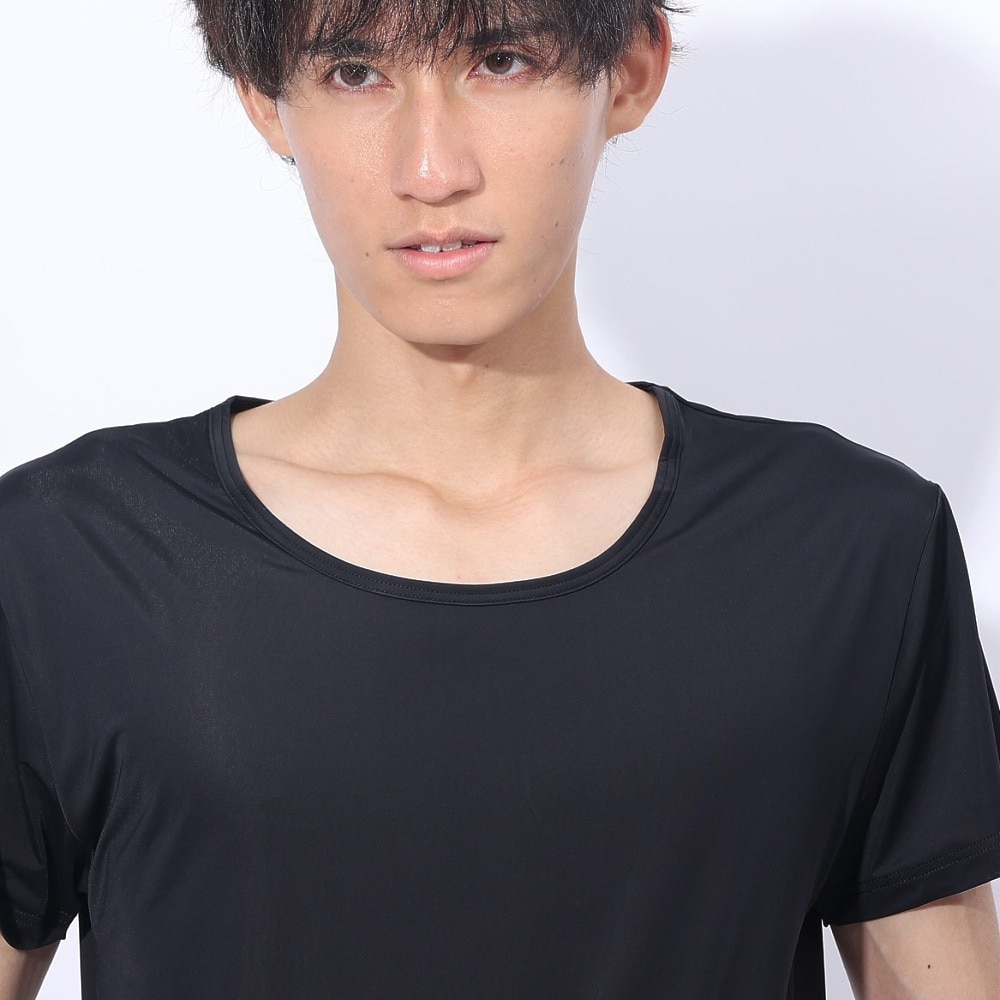 クー（Coo.）（メンズ）ドライプラスクール クルーネック半袖シャツ 891CO4GC0006 BLK 冷感 黒