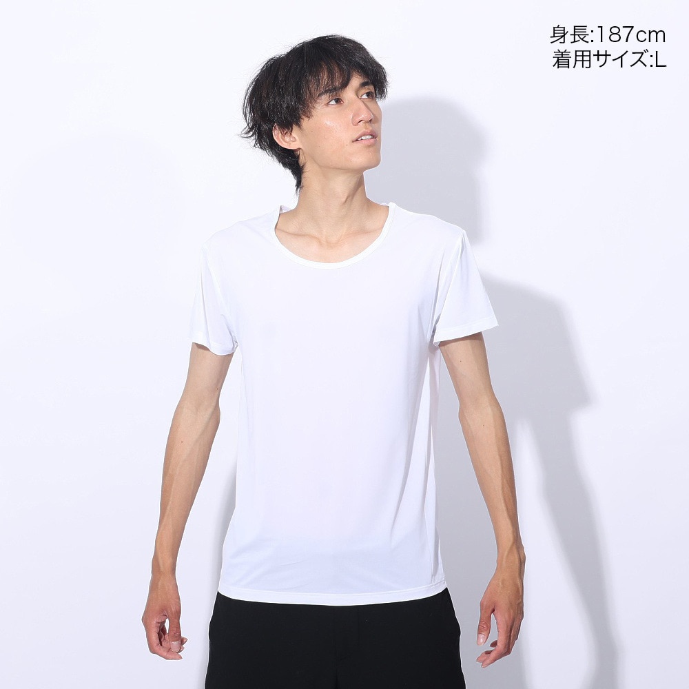 クー（Coo.）（メンズ）ドライプラスクール 半袖クルーネックシャツ 891CO4GC0006 WHT 冷感 白