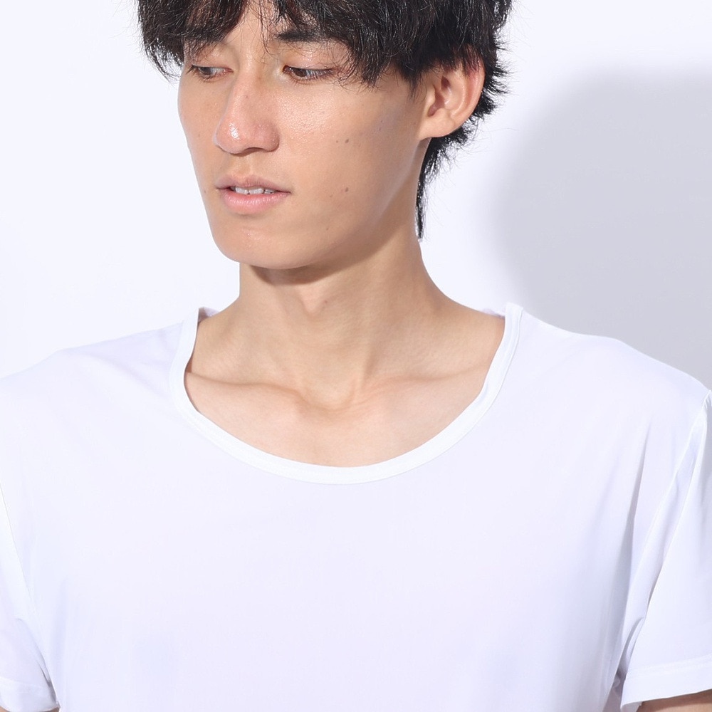 クー（Coo.）（メンズ）ドライプラスクール 半袖クルーネックシャツ 891CO4GC0006 WHT 冷感 白