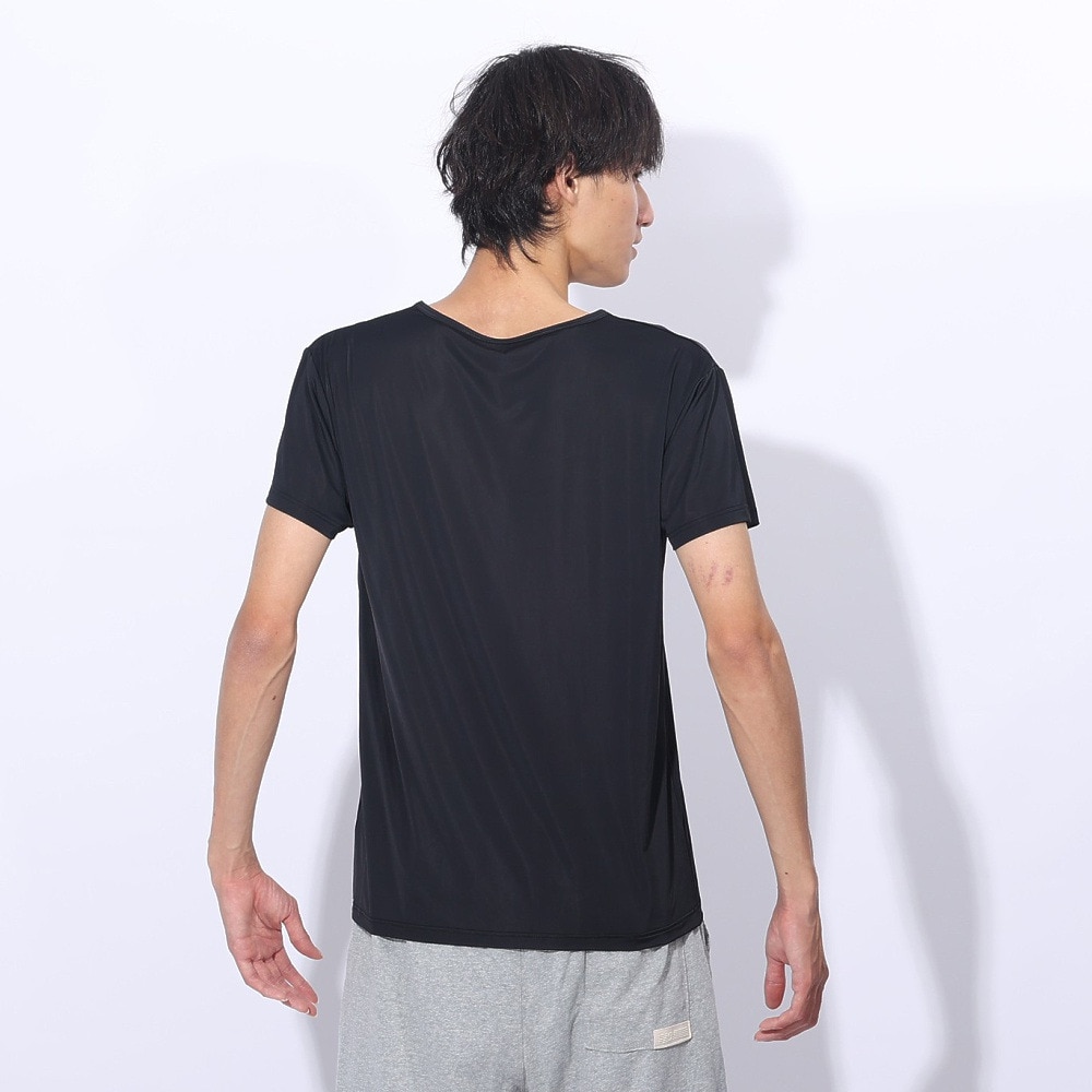 クー（Coo.）（メンズ）ドライプラスクール 半袖Vネックシャツ 891CO4GC0007 BLK 冷感 黒 白 S-3L