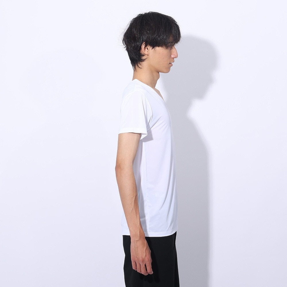 クー（Coo.）（メンズ）ドライプラスクール 半袖Vネックシャツ 891CO4GC0007 WHT 冷感