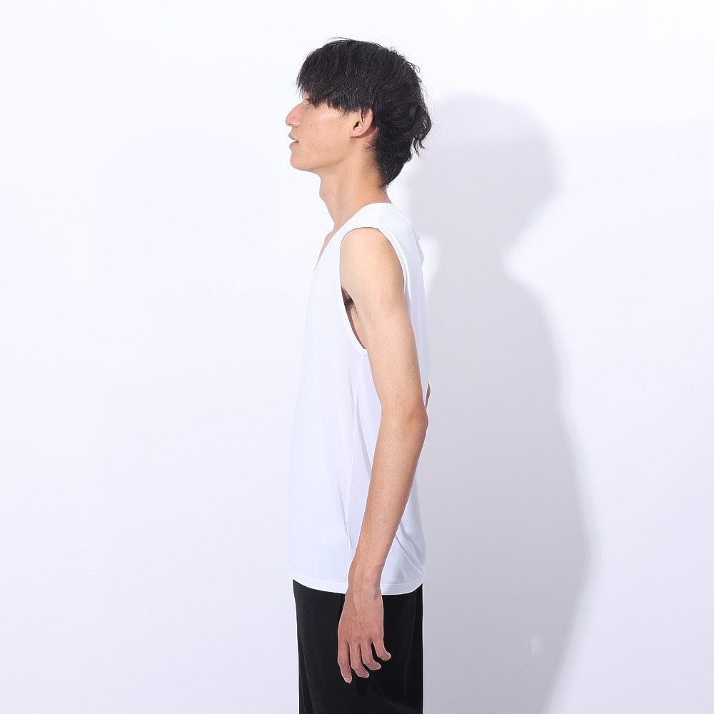 クー（Coo.）（メンズ）ドライプラスクール Vネックノースリーブシャツ 891CO4GC0008 WHT 冷感 白