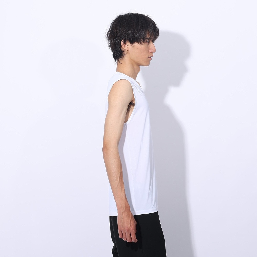 クー（Coo.）（メンズ）ドライプラスクール Vネックノースリーブシャツ 891CO4GC0008 WHT 冷感 白