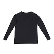 (メンズ)ドライプラスクール Vネック 長袖アンダーシャツ 891CO4GC0013 BLK 冷感 黒