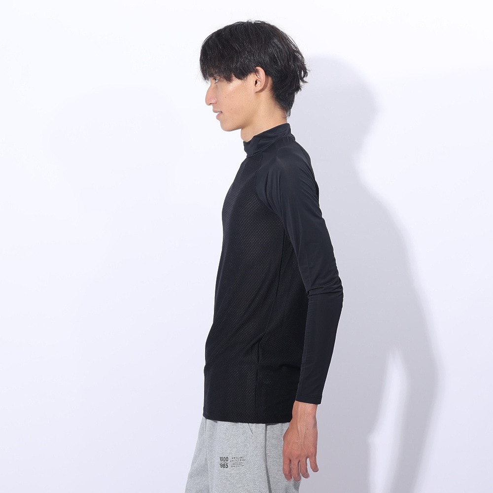 クー（Coo.）（メンズ）ドライプラス メッシュ ハイネック 長袖アンダーシャツ 891CO4GC0014 BLK 吸汗 速乾