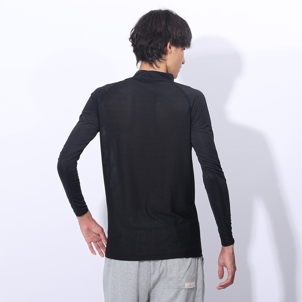 クー（Coo.）（メンズ）ドライプラス メッシュ ハイネック 長袖アンダーシャツ 891CO4GC0014 BLK 吸汗 速乾