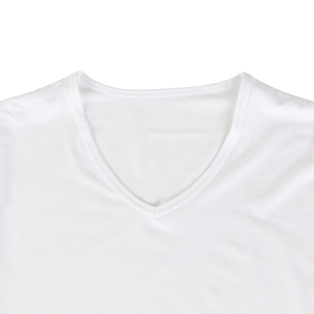 クー（Coo.）（メンズ）ヒートクロス 薄手 9分袖Vネックシャツ 891CO4GC0126 WHT 発熱素材 ホワイト