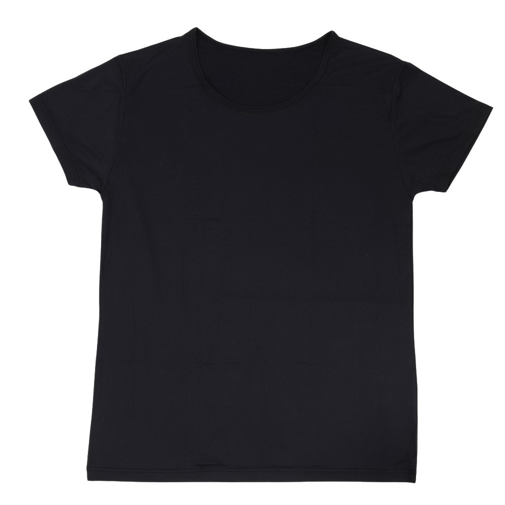クー（Coo.）（メンズ）丸首半袖シャツ ドライプラスクール 黒 S-3Lサイズ 891CO5GC0001 BLK UPF50+ 紫外線対策 吸汗速乾 接触冷感 抗菌 防臭 新調 肌着
