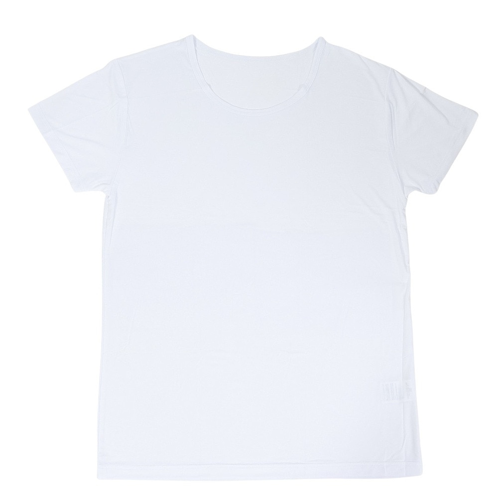 クー（Coo.）（メンズ）丸首半袖シャツ ドライプラスクール 白 S-3Lサイズ891CO5GC0001 WHT UPF50+ 紫外線対策 吸汗速乾 接触冷感 抗菌 防臭 新調 肌着
