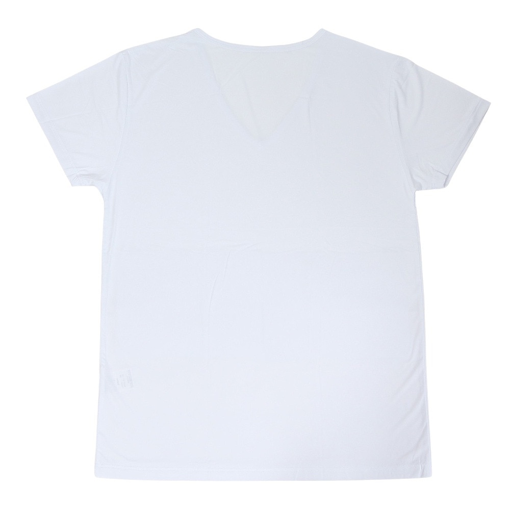 クー（Coo.）（メンズ）Vネック半袖シャツ ドライプラスクール 白 S-3Lサイズ 891CO5GC0002 WHT UPF50+ 紫外線対策 吸汗速乾 接触冷感 抗菌 防臭 新調 肌着