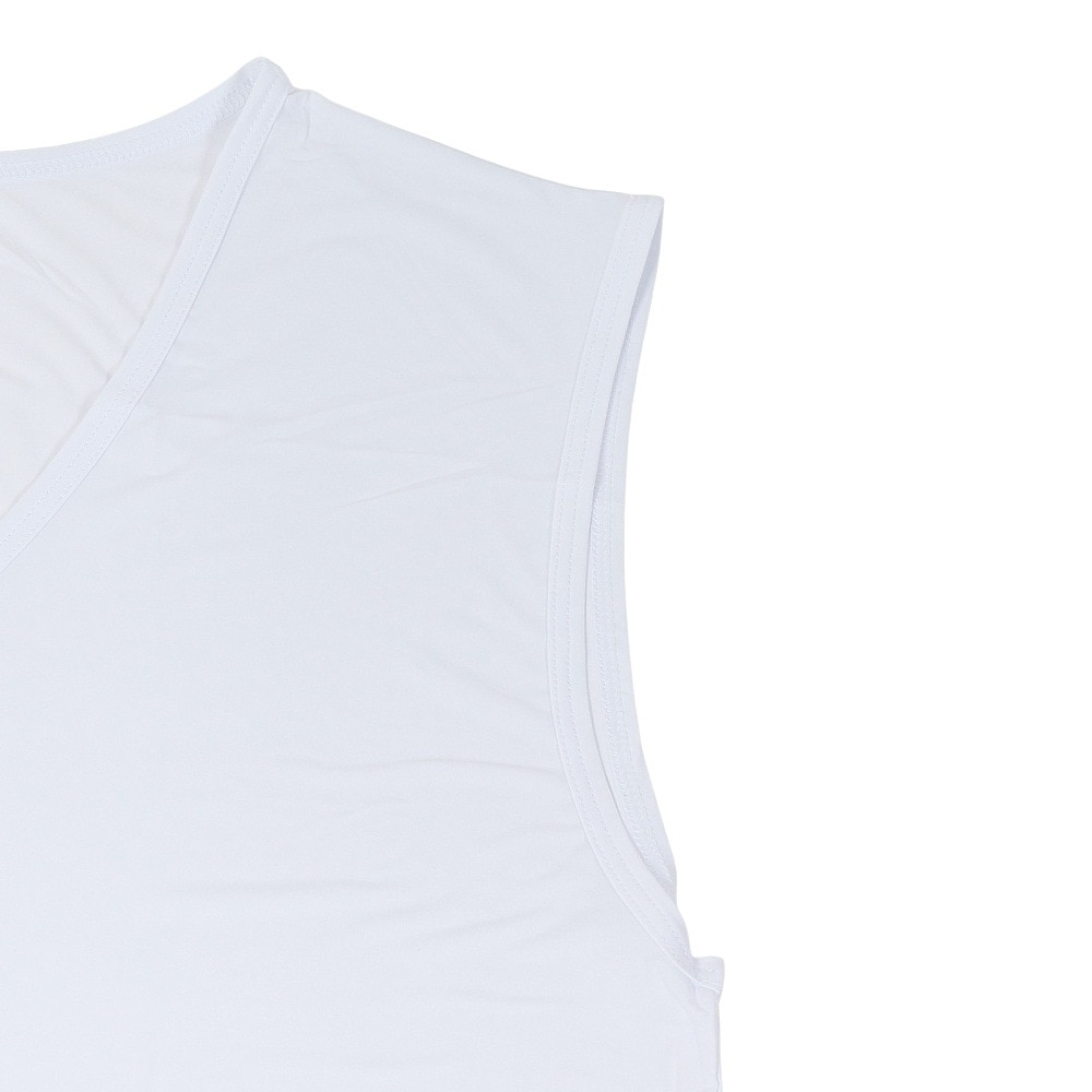クー（Coo.）（メンズ） ノースリーブシャツ ドライプラスクール Vネック 白 S-3Lサイズ 891CO5GC0003 WHT UPF50+ 紫外線対策 吸汗速乾 接触冷感 抗菌 防臭 