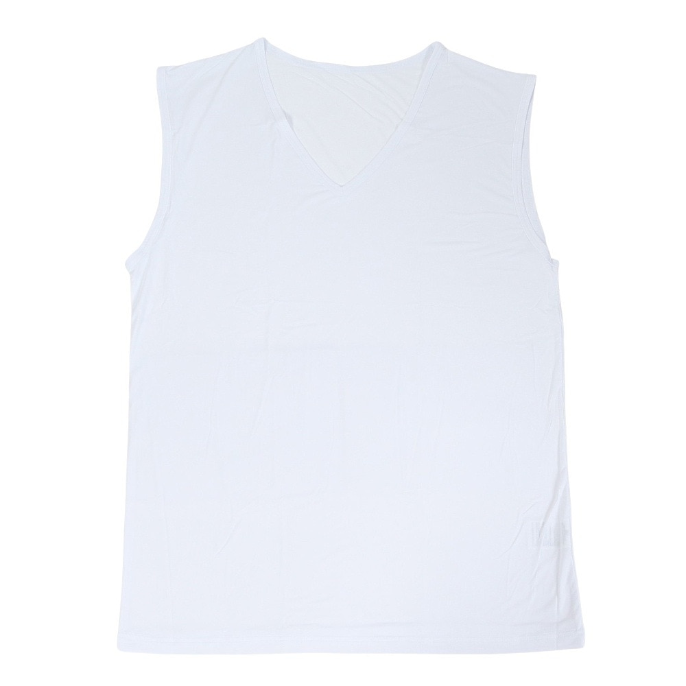 クー（Coo.）（メンズ） ノースリーブシャツ ドライプラスクール Vネック 白 S-3Lサイズ 891CO5GC0003 WHT UPF50+ 紫外線対策 吸汗速乾 接触冷感 抗菌 防臭 