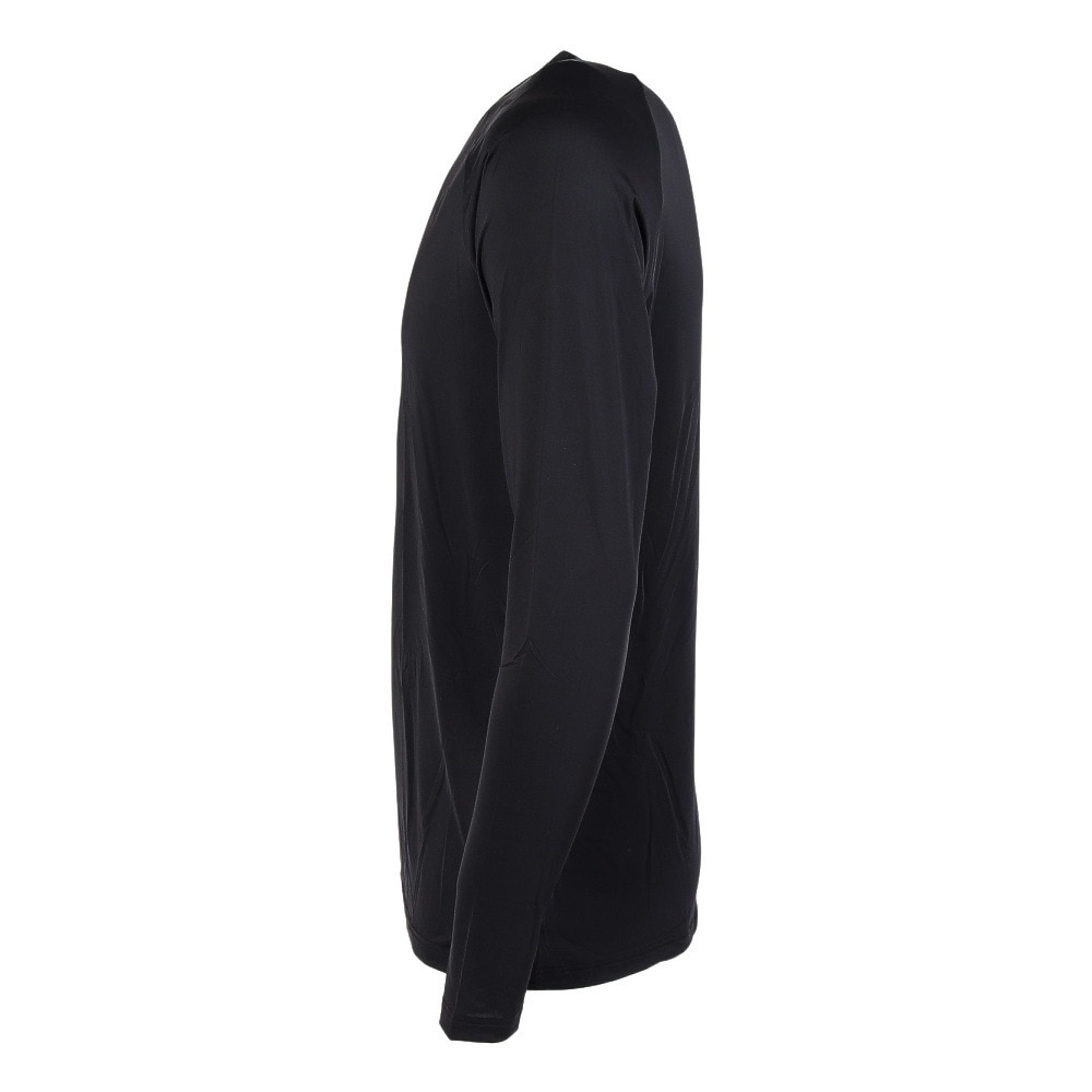 クー（Coo.）（メンズ）Vネック 長袖シャツ ドライプラスクール 黒 S-3Lサイズ 891CO5GC0004 BLK UPF50+ 紫外線対策 吸汗速乾 接触冷感 抗菌 防臭 新調 肌着