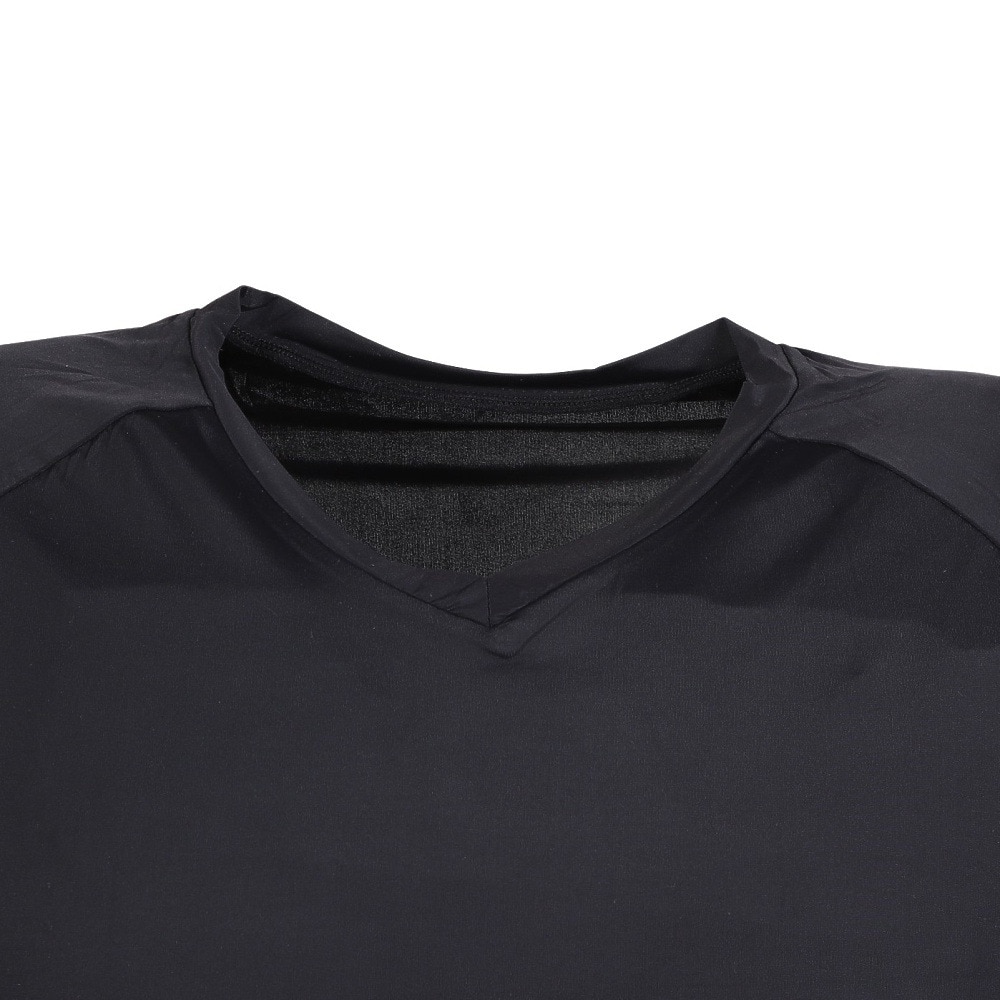 クー（Coo.）（メンズ）Vネック 長袖シャツ ドライプラスクール 黒 S-3Lサイズ 891CO5GC0004 BLK UPF50+ 紫外線対策 吸汗速乾 接触冷感 抗菌 防臭 新調 肌着