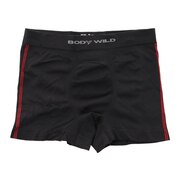 ボディワイルド(BODY WILD)(メンズ)ボクサーパンツ 前閉じ 立体成型 サイドライン BWS852J BLK
