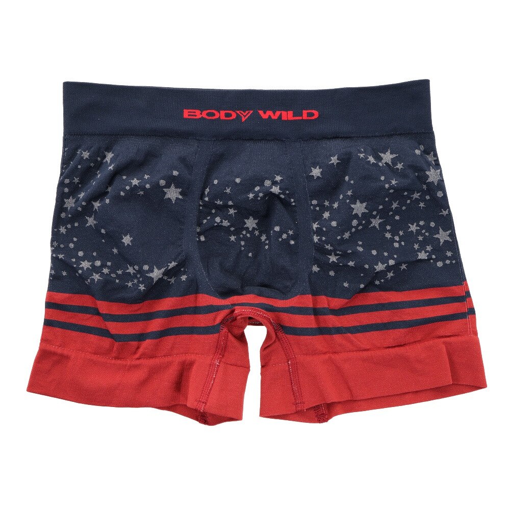  ボクサーパンツ 前閉じ 立体成型 スター柄 BWS957J NVY