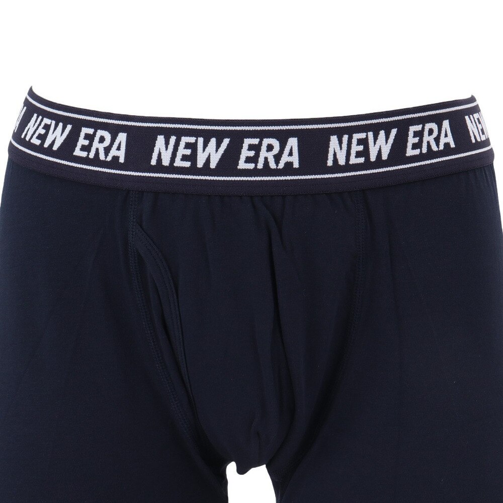 ニューエラ（NEW ERA）（メンズ）パンツ ボクサーパンツ ロング ネイビー M-LLサイズ 14518219 新調 新生活 衣替え 前開き仕様 ロゴ入り おしゃれ カジュアル