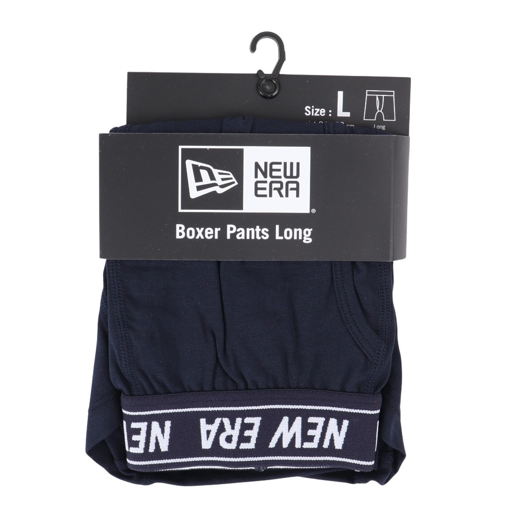 ニューエラ（NEW ERA）（メンズ）パンツ ボクサーパンツ ロング ネイビー M-LLサイズ 14518219 新調 新生活 衣替え 前開き仕様 ロゴ入り おしゃれ カジュアル