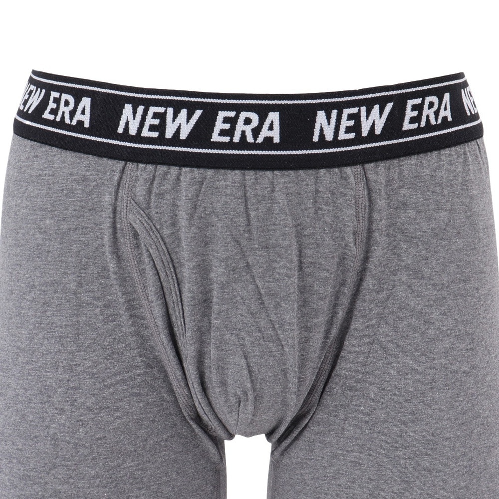 ニューエラ（NEW ERA）（メンズ）パンツ ボクサーパンツ ロング チャコールグレー M-LLサイズ CHA 14518220 新調 新生活 衣替え 前開き仕様 ロゴ入り 