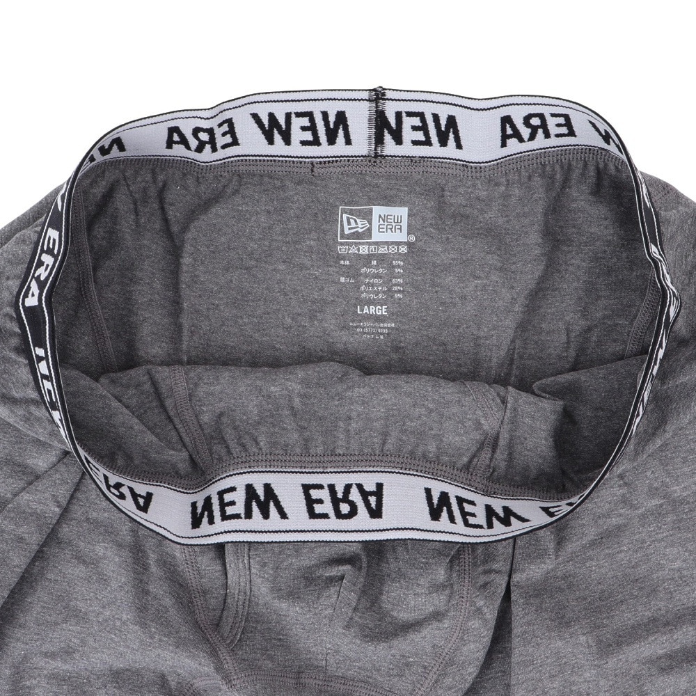 ニューエラ（NEW ERA）（メンズ）パンツ ボクサーパンツ ロング チャコールグレー M-LLサイズ CHA 14518220 新調 新生活 衣替え 前開き仕様 ロゴ入り 