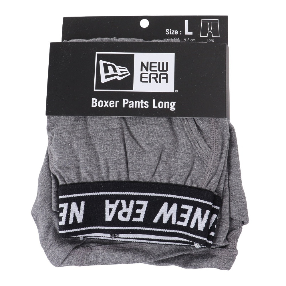 ニューエラ（NEW ERA）（メンズ）パンツ ボクサーパンツ ロング チャコールグレー M-LLサイズ CHA 14518220 新調 新生活 衣替え 前開き仕様 ロゴ入り 