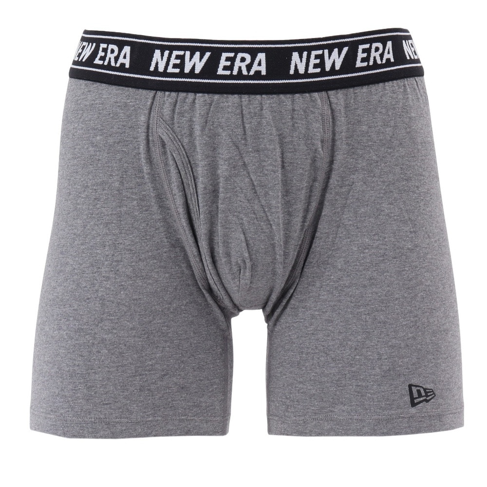 ニューエラ（NEW ERA）（メンズ）パンツ ボクサーパンツ ロング チャコールグレー M-LLサイズ CHA 14518220 新調 新生活 衣替え 前開き仕様 ロゴ入り 