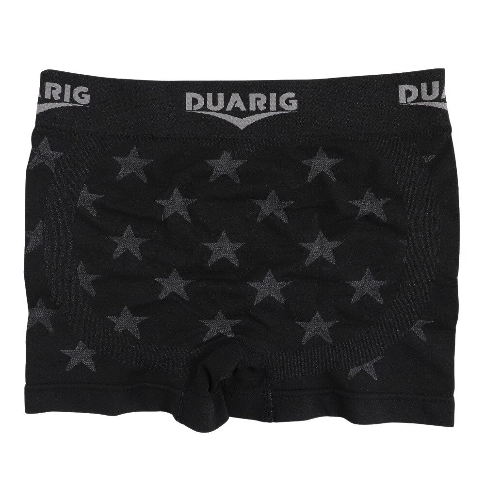 デュアリグ（DUARIG）（メンズ）成型ボクサーパンツ ドライプラス スター 黒 M-LLサイズ 5S0005-WAUW-891GC BLK 吸汗速乾 抗菌防臭 新調 衣替え シンプル 