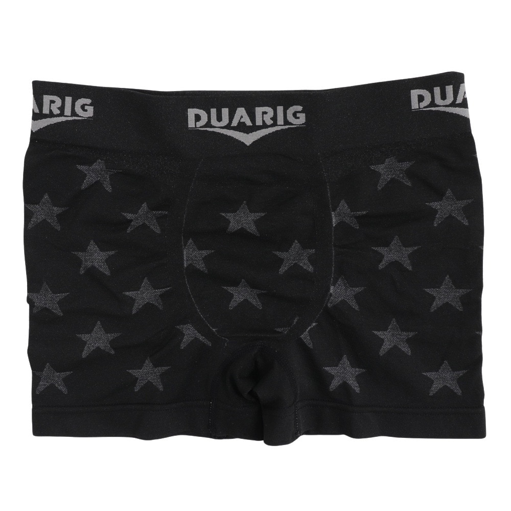デュアリグ（DUARIG）（メンズ）成型ボクサーパンツ ドライプラス スター 黒 M-LLサイズ 5S0005-WAUW-891GC BLK 吸汗速乾 抗菌防臭 新調 衣替え シンプル 