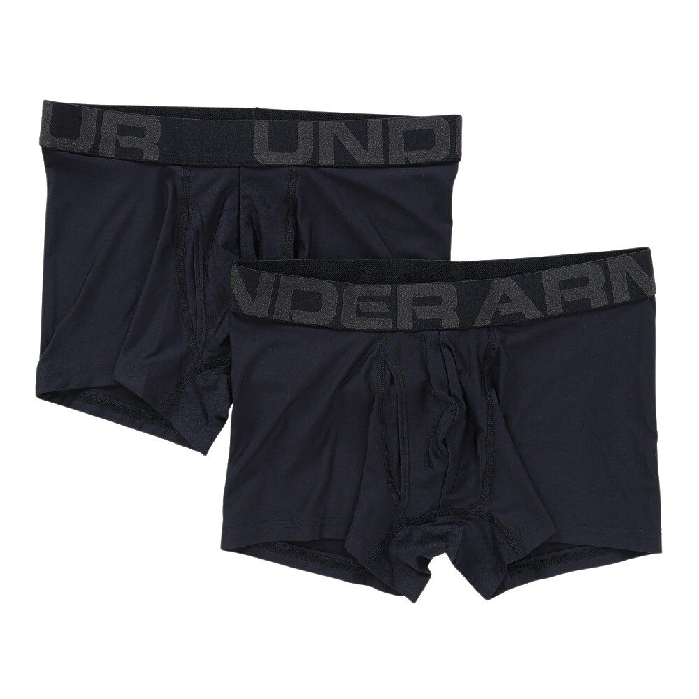 アンダーアーマー（UNDER ARMOUR）（メンズ）テック 3インチ ボクサージョック 2枚入り 1358555 BLK/BLK ACC