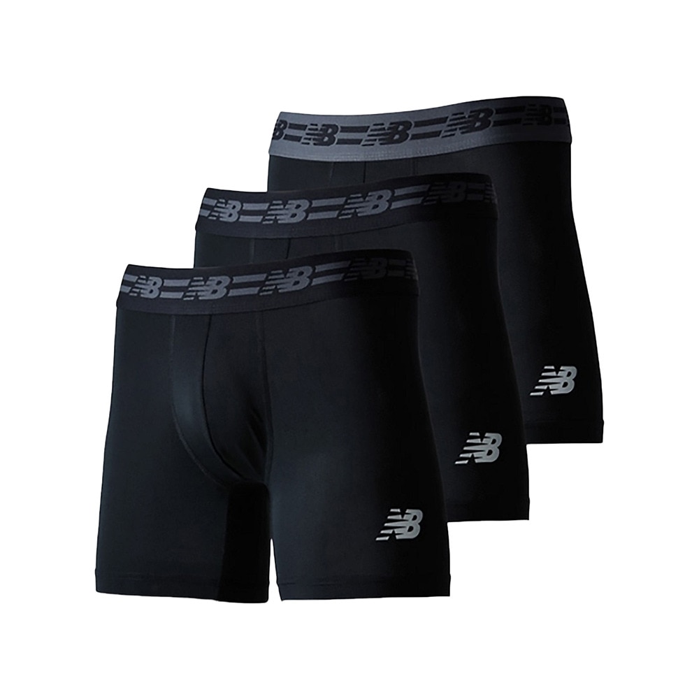 ニューバランス（new balance）（メンズ）メッシュボクサーパンツ 5インチ前閉じ 3枚組 黒 S-LLサイズ LAU13015BKK 下着 アンダーウェア ボクサー 3枚 セット