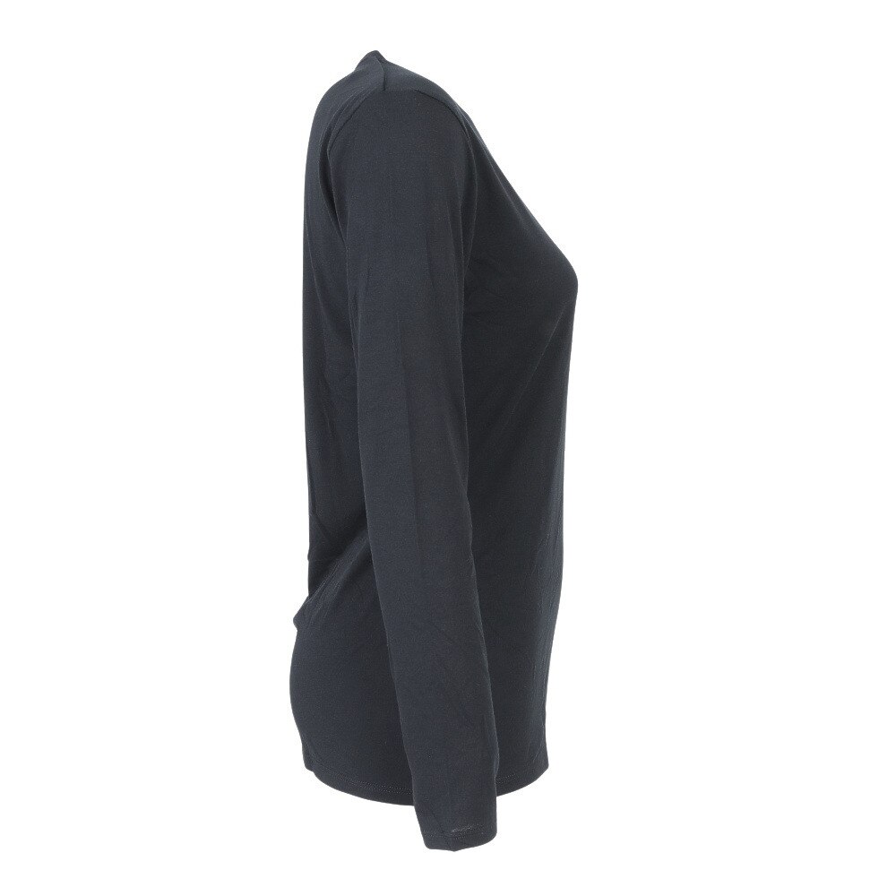 その他ブランド（OTHER BRAND）（レディース）ヒートクロス薄手長袖クルーネック 892NN2ES0385BLK 防寒★★★