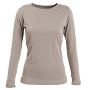 ノーブランド(NO BRAND)(レディース)ヒートクロス 薄手 長袖クルーネック アンダーシャツ 892NN2ES0385GRY 防寒