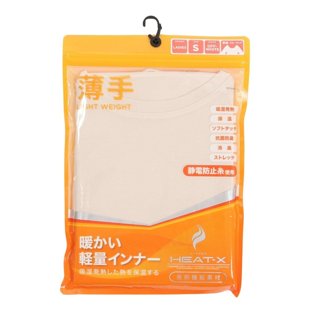 その他ブランド（OTHER BRAND）（レディース）ヒートクロス 薄手 長袖クルーネック 892NN2ES0385OWHT 防寒