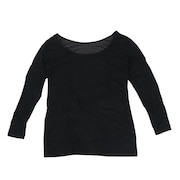 ノーブランド(NO BRAND)(レディース)ヒートクロス 薄手Uネック長袖シャツ 892NN2ES0386BLK 防寒