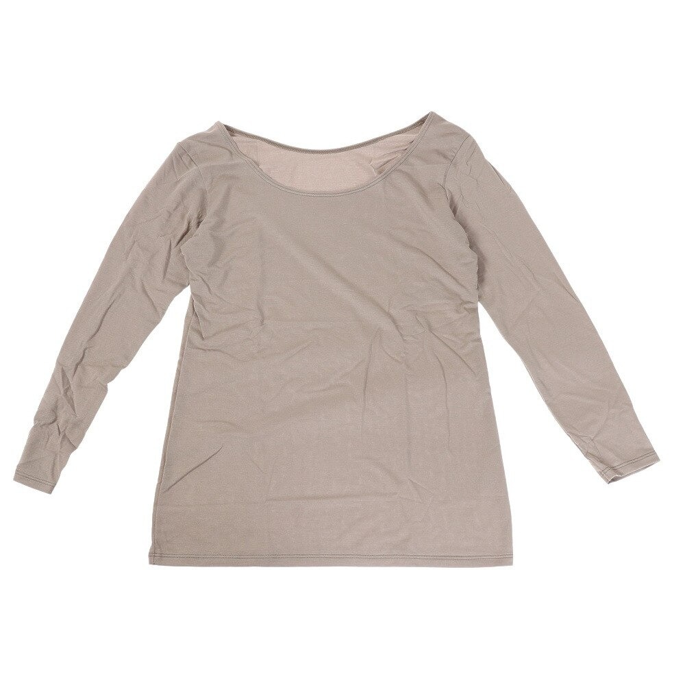 その他ブランド（OTHER BRAND）（レディース）ヒートクロス 薄手Uネック長袖シャツ 892NN2ES0386GRY 防寒 グレー S-LLサイズ