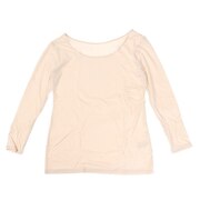 ノーブランド(NO BRAND)(レディース)ヒートクロス 薄手Uネック長袖シャツ 892NN2ES0386OWHT 防寒
